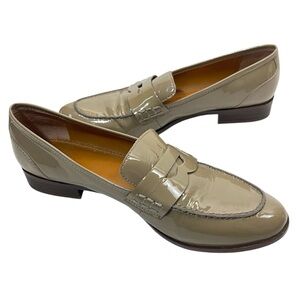Franco Sarto Jolette Taupe Patent Leather Flat Penny Loafer Sz 8